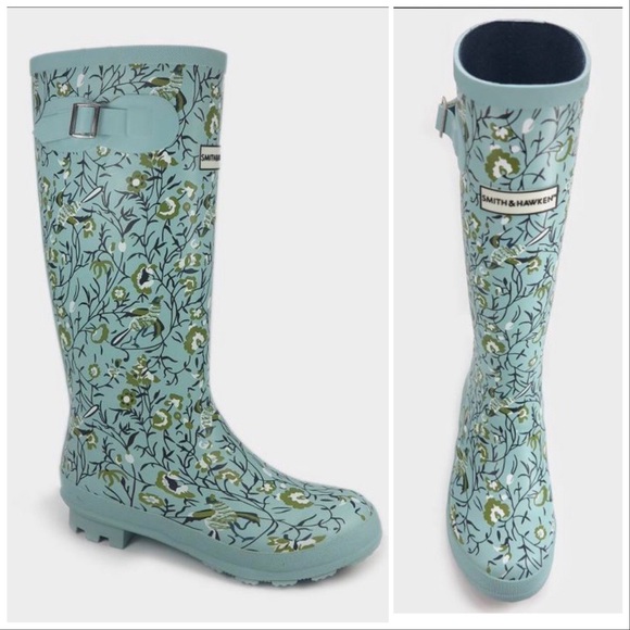 LAST 1! Smith & Hawken Tall Garden Rain Boots Blue - Picture 7 of 7